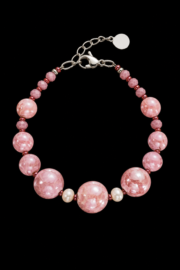 Sorrento Rose — Bracelet en verre de Murano
