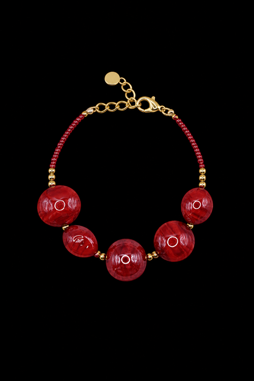 Zapestnica iz muranskega stekla — Tosca rdeča