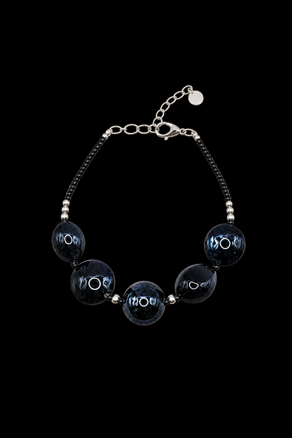 Tosca Noir — Bracelet en verre de Murano