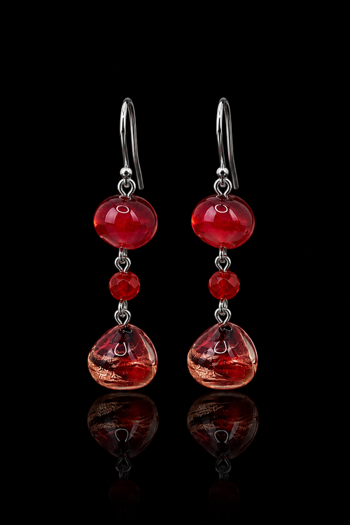 Amalfi Red — Murano Glass Drop Earrings