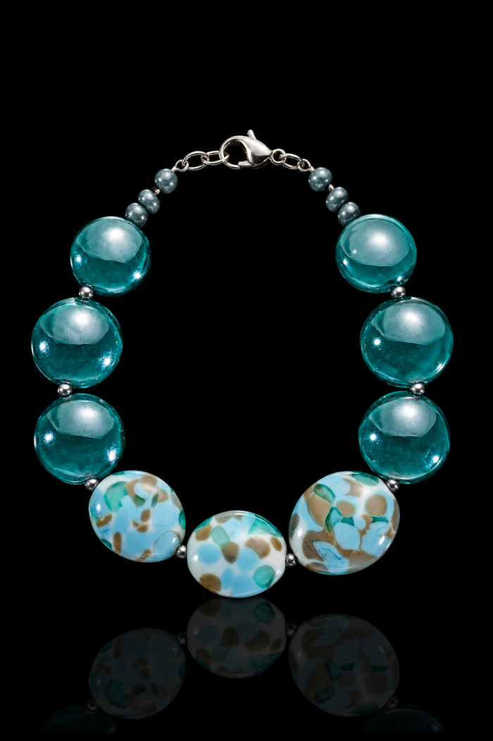 Diva Sea Green — Murano Glass Bracelet