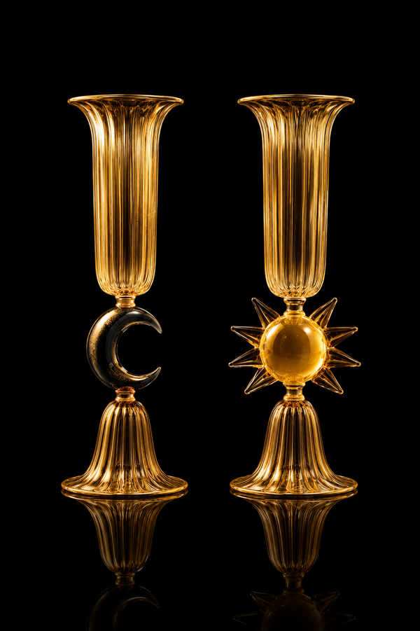 Sol e Luna — Jarrón de Cristal de Murano