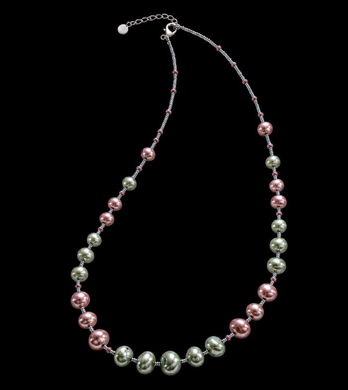 Positano Grey — Long Murano Glass Necklace