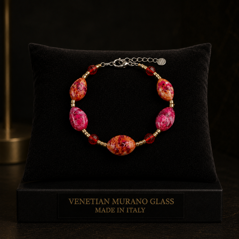 Ziva Rosa — Pulsera de cristal de Murano