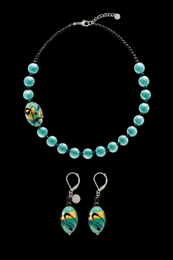 Dogaressa Green — Murano Glass Jewelry Set