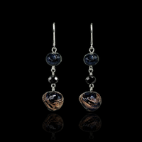 Amalfi Black — Murano Glass Drop Earrings