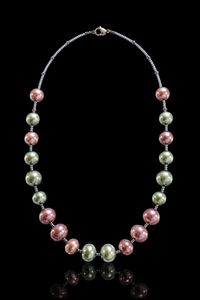 Positano Grey — Long Murano Glass Necklace — view 2