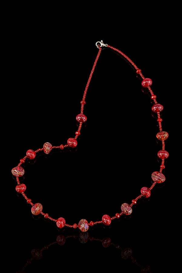 Amalfi Red — Long Murano Glass Necklace