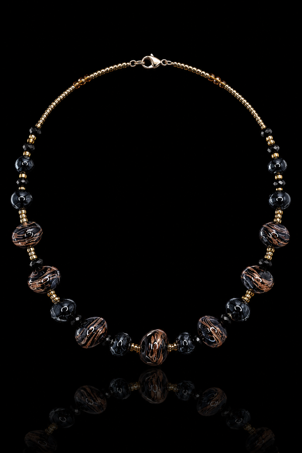 Amalfi Black — Murano Glass Necklace