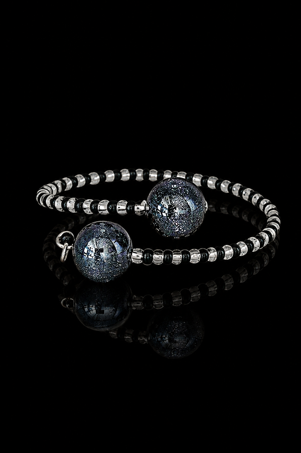 Candy Noir — Bracelet en verre de Murano