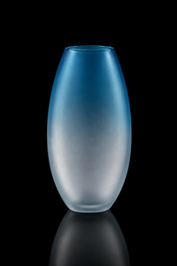 Segreti — Murano Glass Oval Vase — Aquamarine