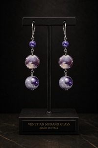 Riviera Violeta — Pendientes de cristal de Murano