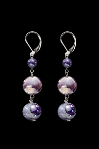 Riviera Violeta — Pendientes de cristal de Murano