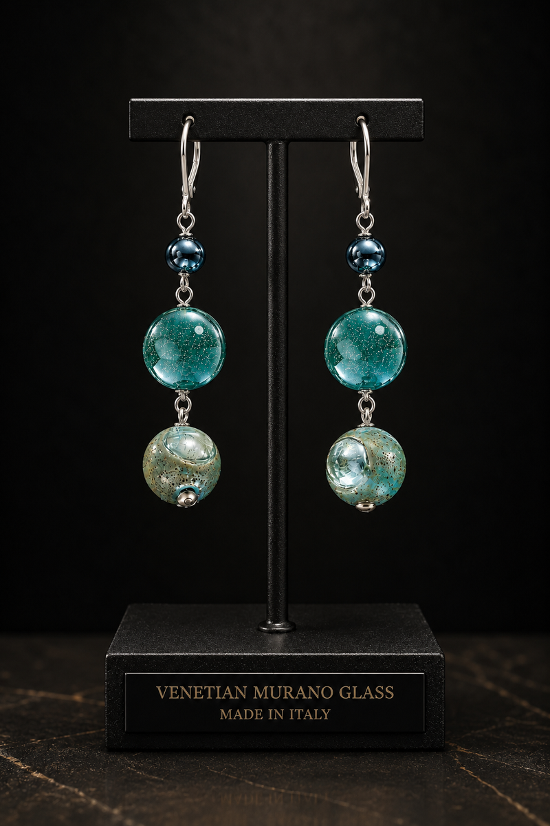 Riviera Grün — Ohrringe aus Muranoglas