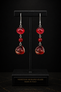 Amalfi Red — Murano Glass Drop Earrings