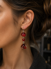 Amalfi Red — Murano Glass Drop Earrings