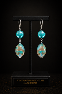 Diva Sea Green — Murano Glass Earrings