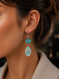 Diva Sea Green — Murano Glass Earrings