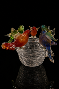 Nest of Doves — Murano Glass Sculpture — view 2