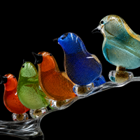 Doves on a Branch — Murano Glass Sculpture — view 3