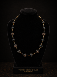 Amalfi Black — Long Murano Glass Necklace