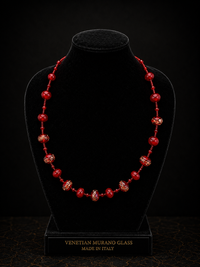 Amalfi Rouge — Collier long en verre de Murano