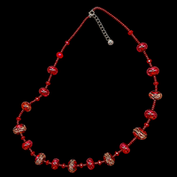 Amalfi Rouge — Collier long en verre de Murano