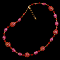 Ziva Rosé — Lange Halskette aus Muranoglas