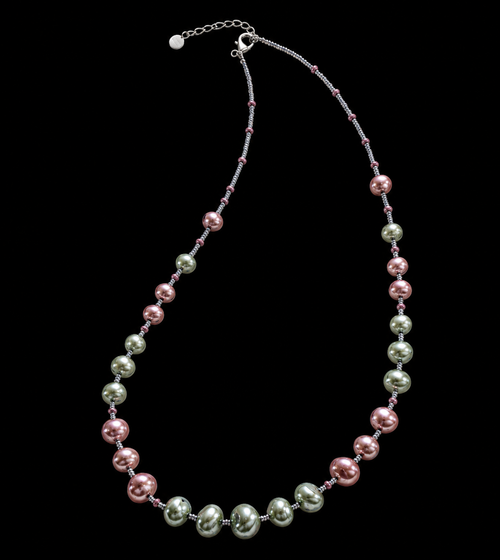Positano Grey — Long Murano Glass Necklace