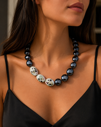 Diva Noir — Collier en verre de Murano