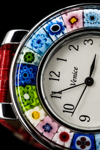 Murano Glass Watch — Mod. Space, Red Strap — view 2