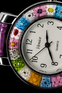 Murano Glass Watch — Mod. Space, Violet Strap — view 2
