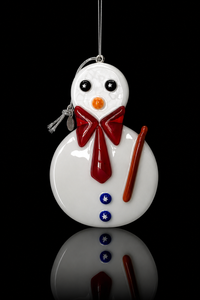 Murano Glass Christmas Snowman Ornament — Classic