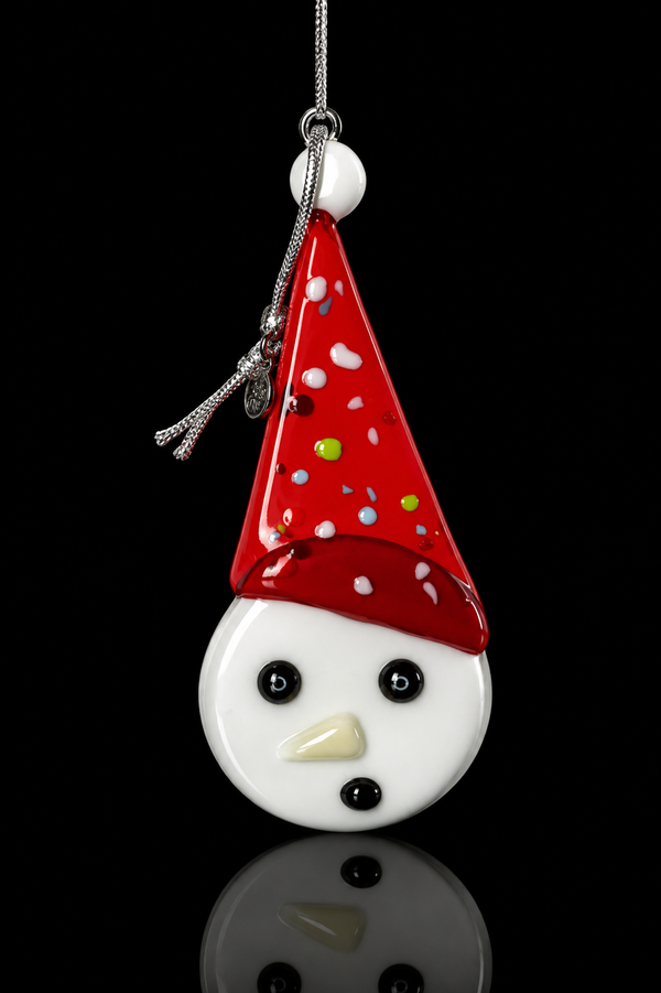 Murano Glass Christmas Snowman Ornament — Petite