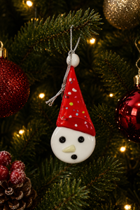 Murano Glass Christmas Snowman Ornament — Petite — view 2