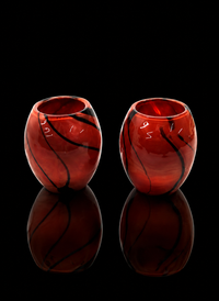 Murano Glass Shot Glasses — Brown