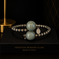 Candy Grau — Armband aus Muranoglas