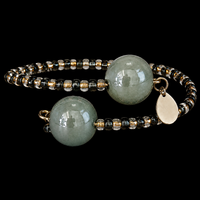 Candy Grau — Armband aus Muranoglas