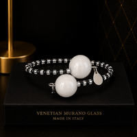 Candy Weiß — Armband aus Muranoglas