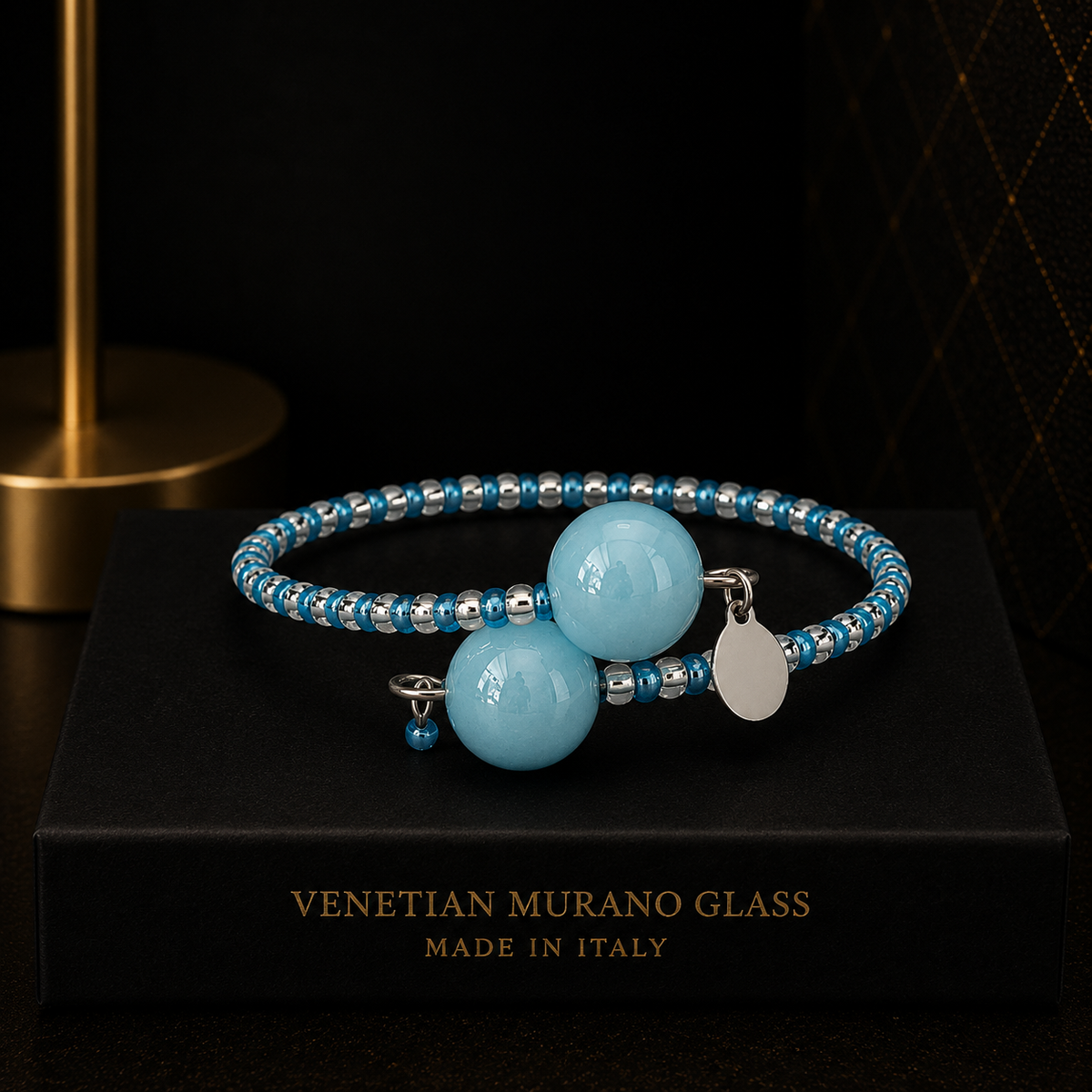 Candy アズール — ムラーノガラスのブレスレット | Venetian Murano Glass