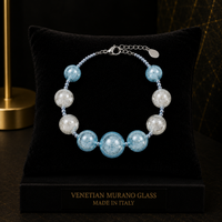Positano Azurblau — Armband aus Muranoglas