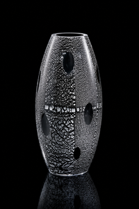 Iside Osiride — Murano Glass Vase — Iside — Black & Silver
