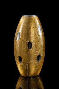 Iside Osiride — Murano Glass Vase — Osiride — Black & Gold