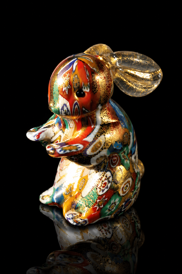 Lapin — Figurine Millefiori en Verre de Murano