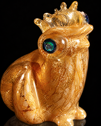Frog with Crown — Millefiori Murano Glass Figurine — view 3