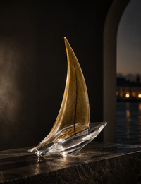 Velero — Escultura en Cristal de Murano