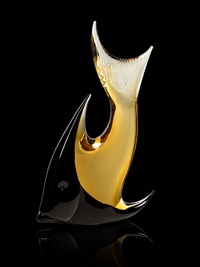 Tropical Fish — Murano Glass Sculpture — Amber