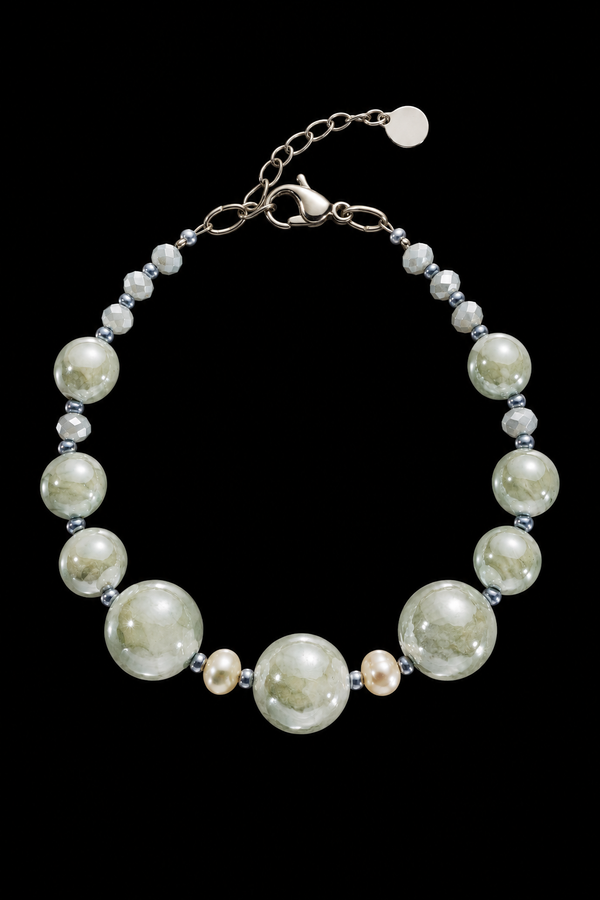 Sorrento Gris — Bracelet en verre de Murano