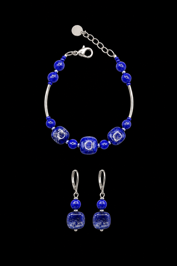 Ariel Cobalt — Murano Glass Jewelry Set