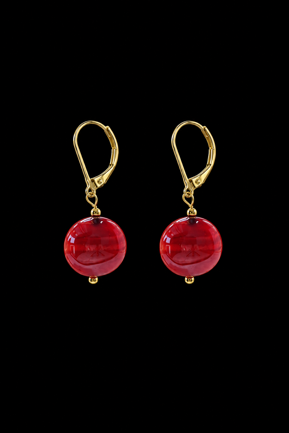 Tosca Rouge — Boucles d'oreilles en verre de Murano